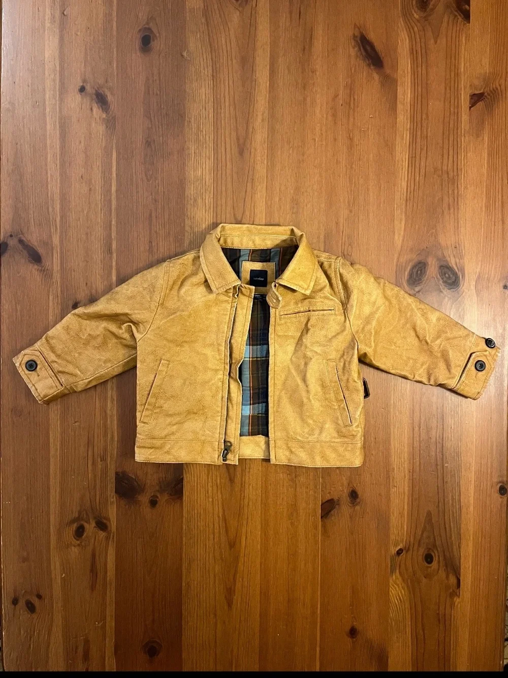 Vintage Baby Gap Distressed Faux Leather Moto / Worker Jacket
